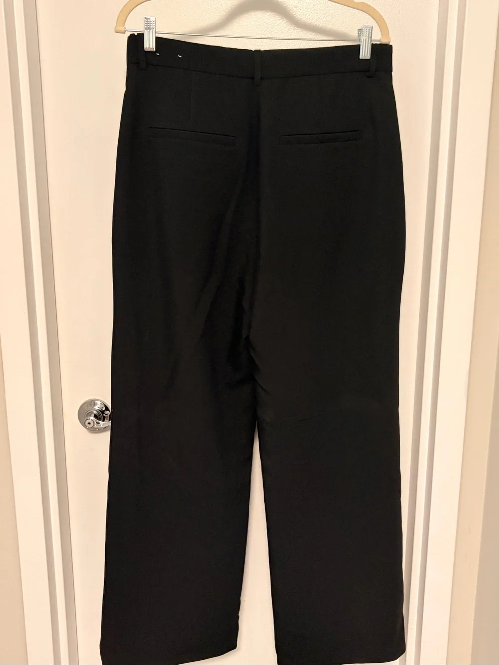 Abercrombie & Fitch Black High-Rise Wide-Leg Trousers